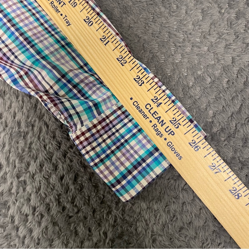 Peter Millar Men's Summer Comfort Button Up Shirt XXL Blue Purple Plaid Preppy - Picture 11 of 12
